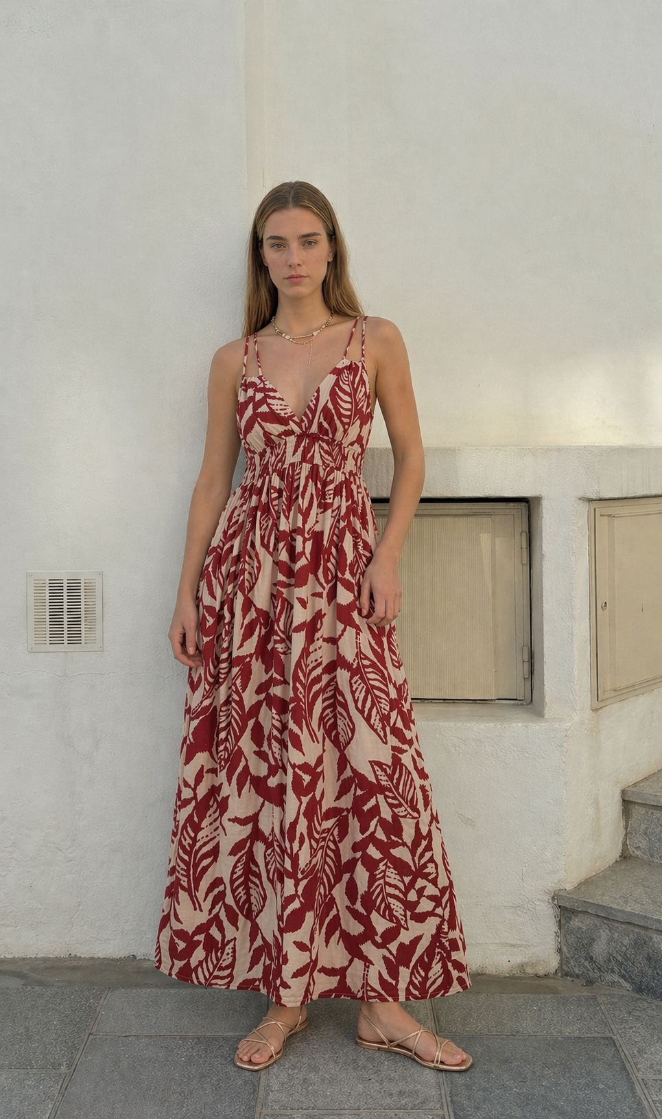 Vestido maxi tropical