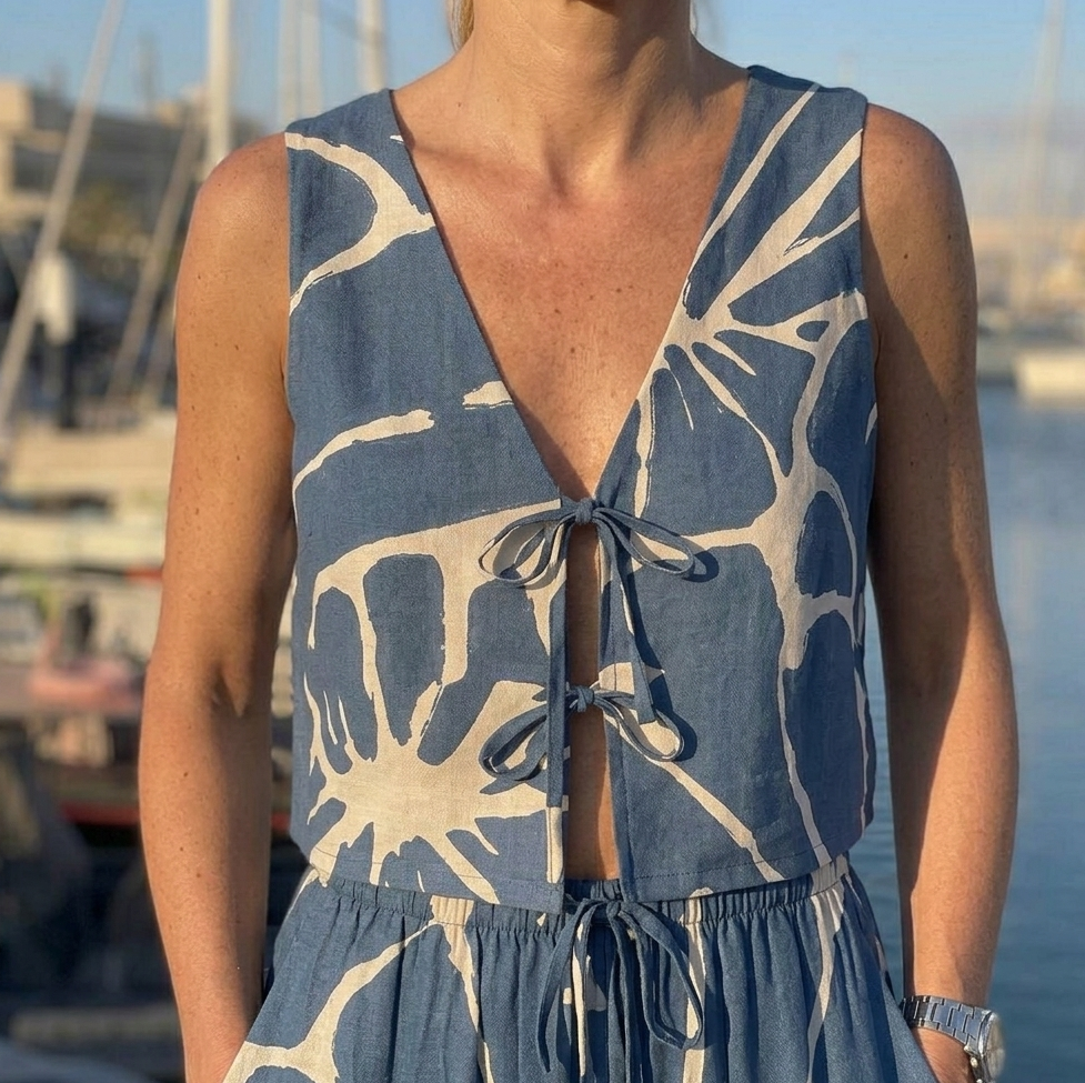 Top navy nudo