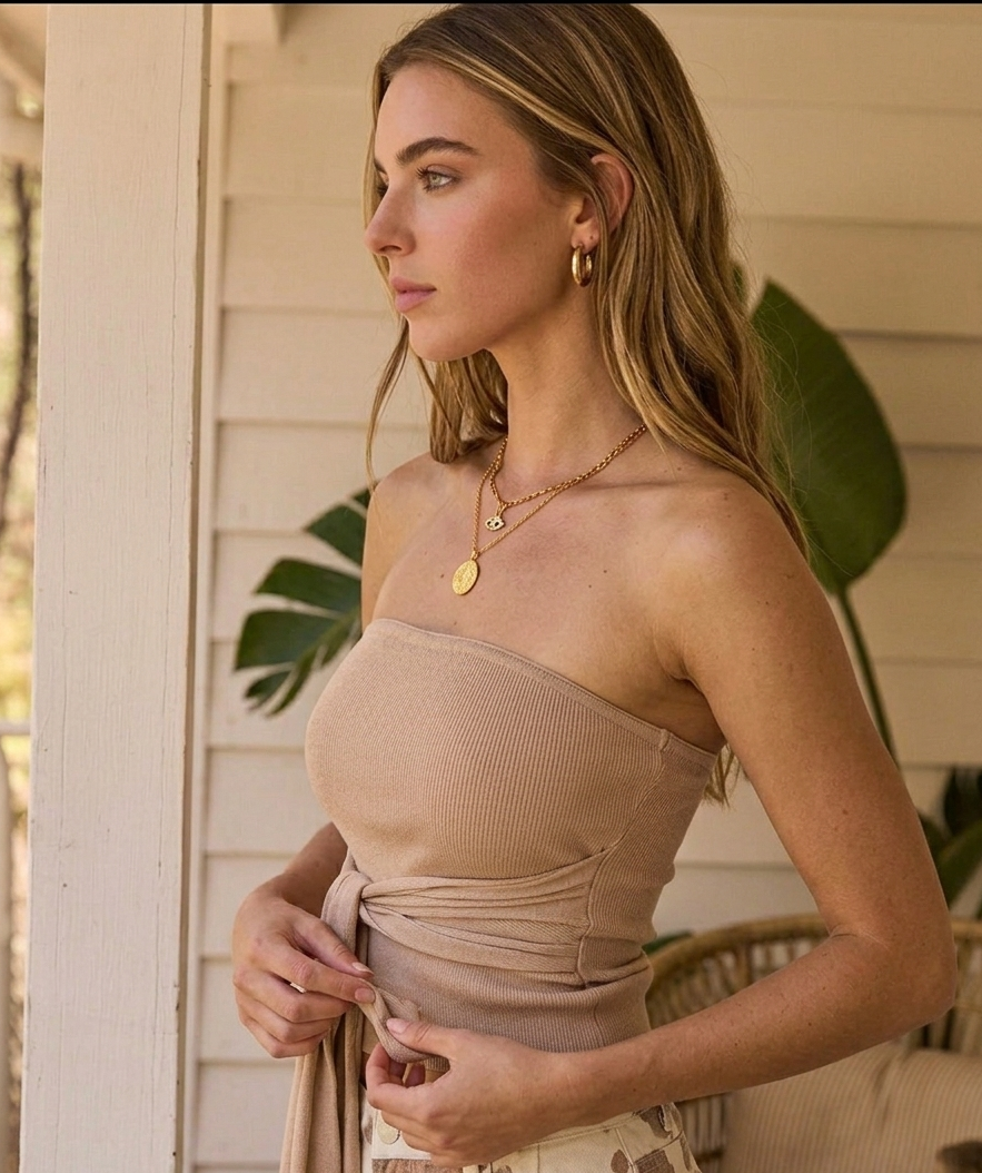 Top strapless mocha