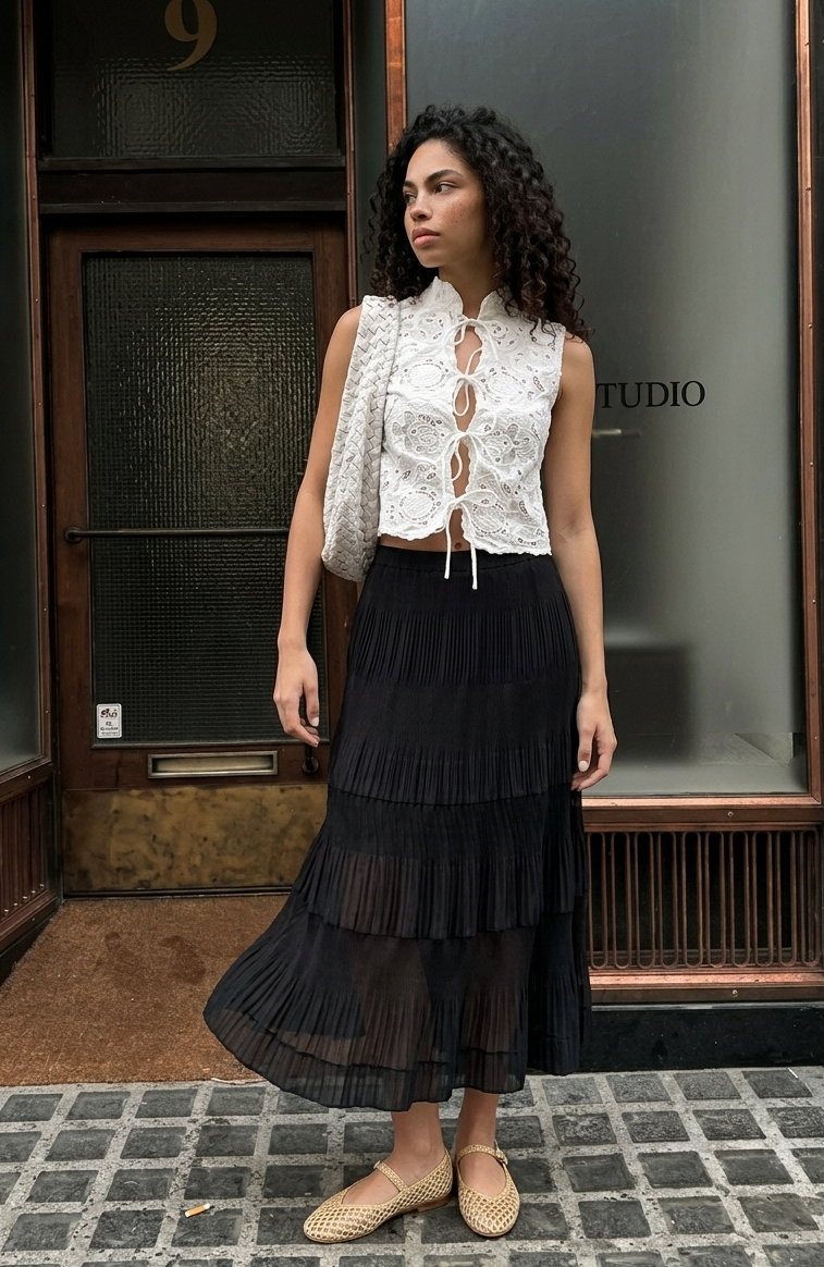 Falda Plisada Black