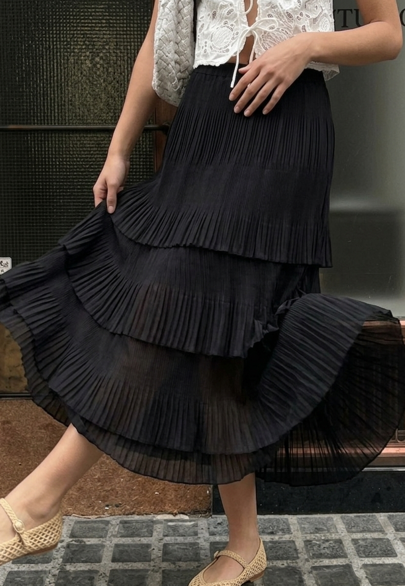 Falda Plisada Black