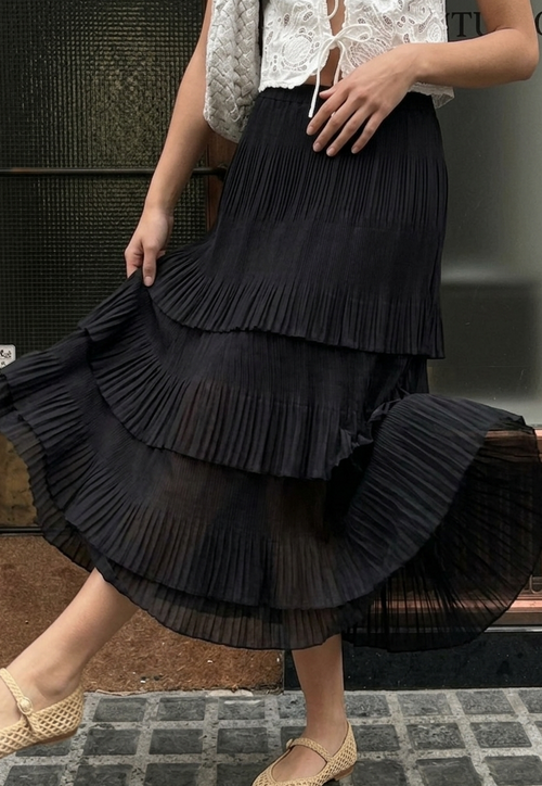 Falda Plisada Black