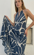 Vestido largo navy pr